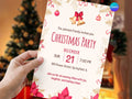 Christmas Party Flowers Invite – Editable Canva Template – Share or Printable 5x7 – Instant Download