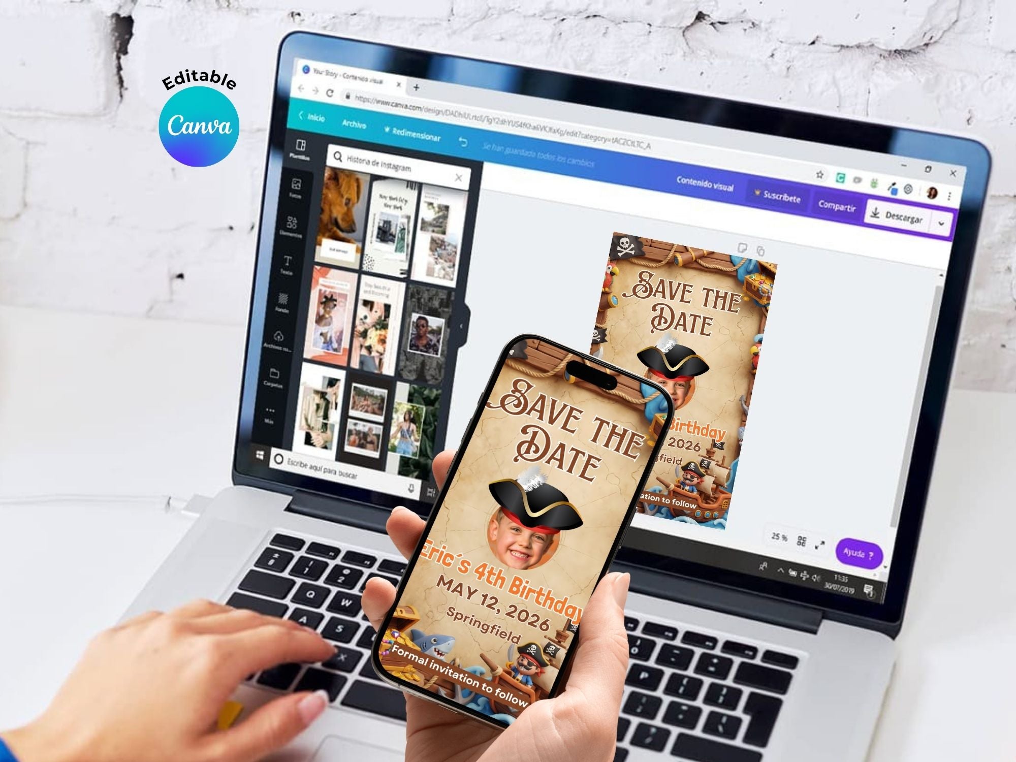 Pirate Adventure Invitation FULL PARTY BUNDLE - Video Invite & Matching Printables