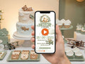 Green Aviator Bear Birthday Invitation – Editable Canva Template – Share video mp4 – Instant Download