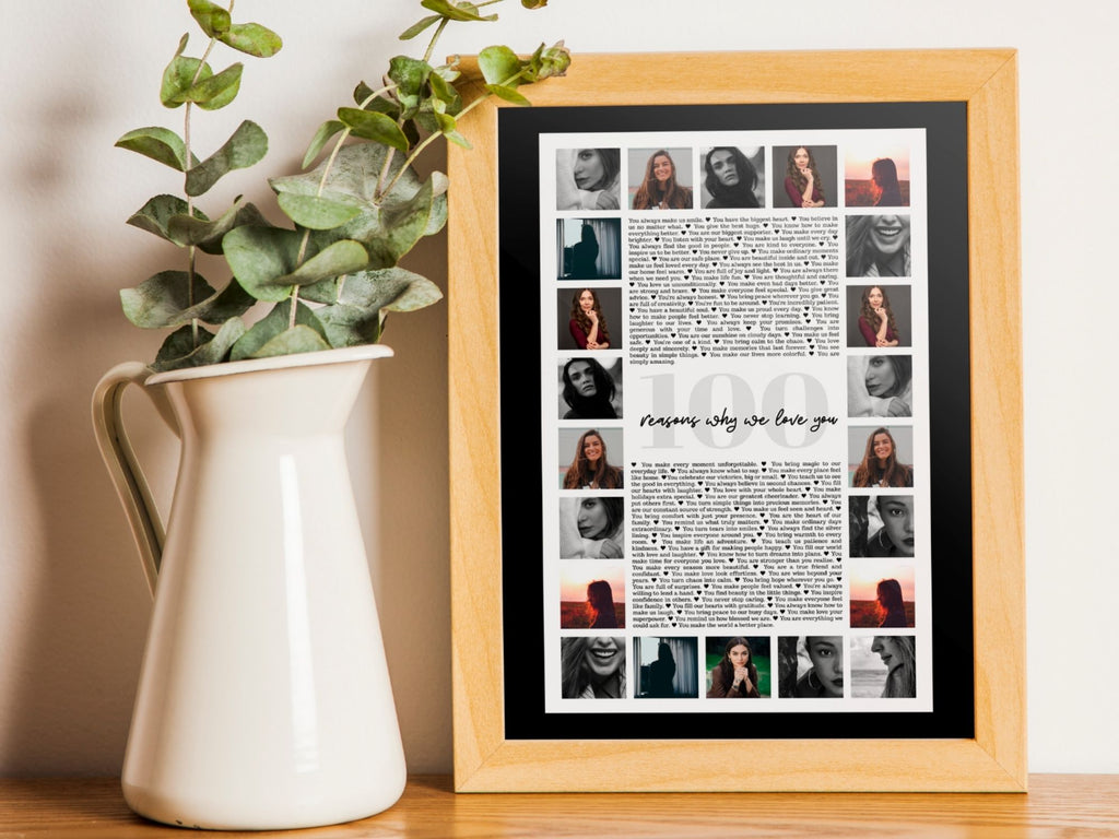 100 Reasons Why We Love You Poster – Instant Download