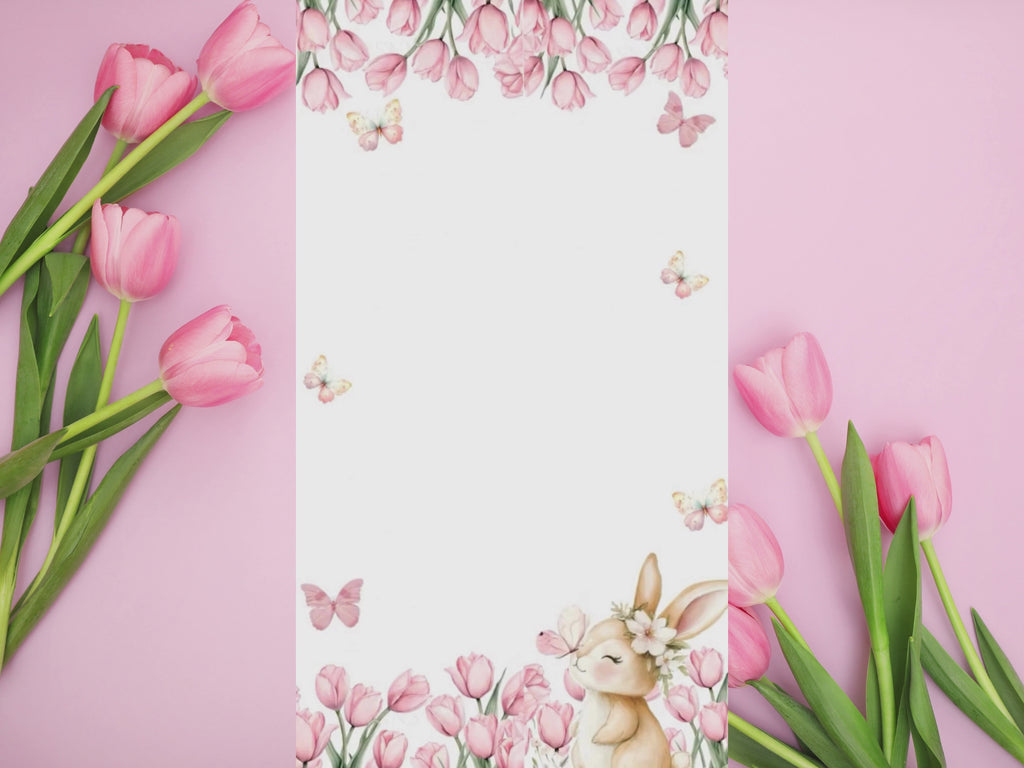 Floral Bunny Birthday Invitation – Editable Canva Template – Share video mp4 – Instant Download