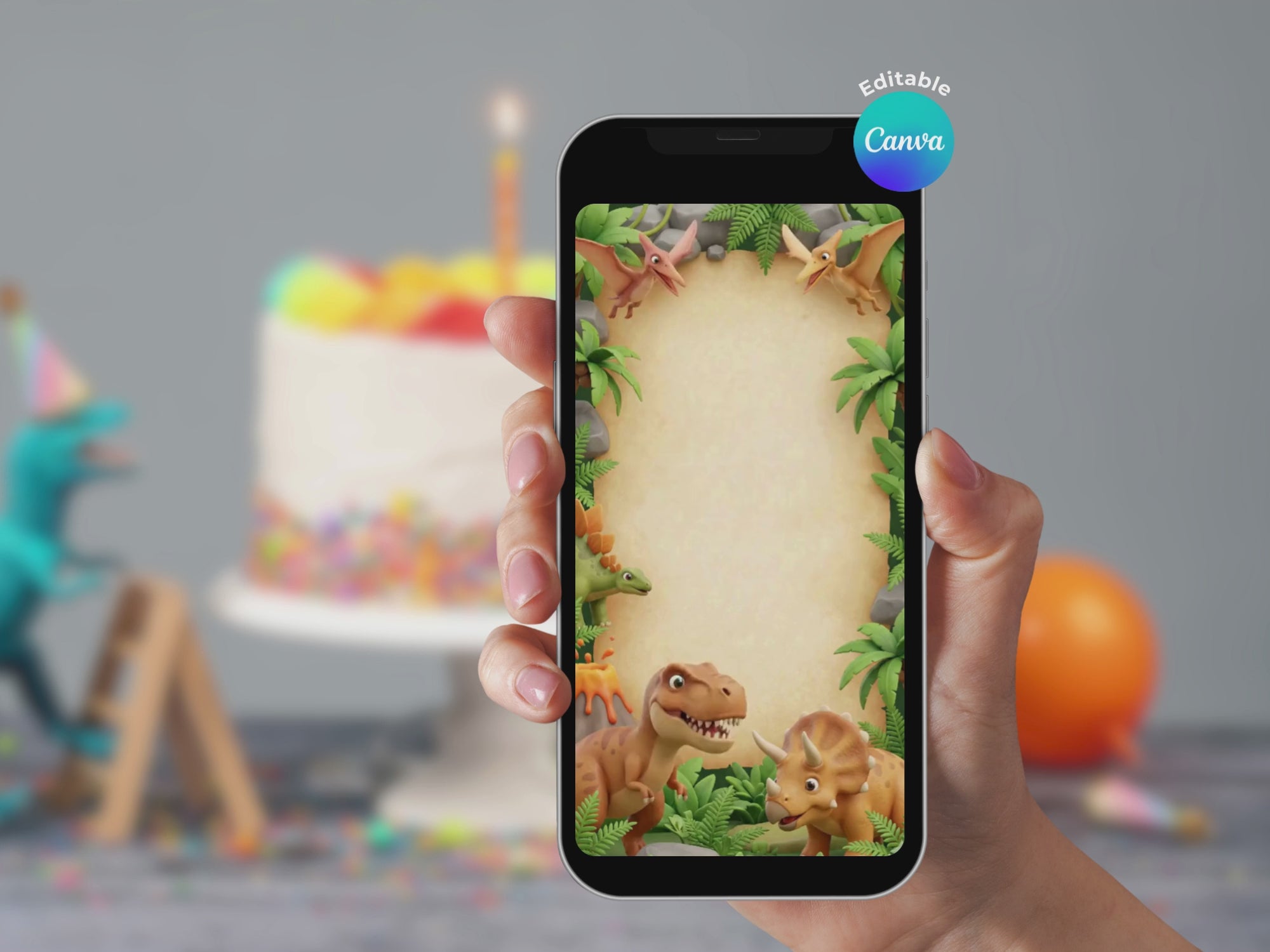 3D Dinosaur Invitation FULL PARTY BUNDLE - Video Invite & Matching Printables